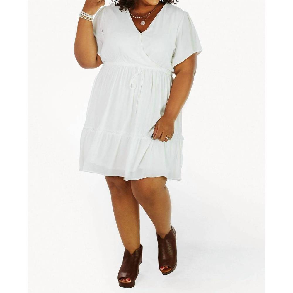 NEW GLITZY GIRLZ BOUTIQUE bay breeze dress - plus in ivory